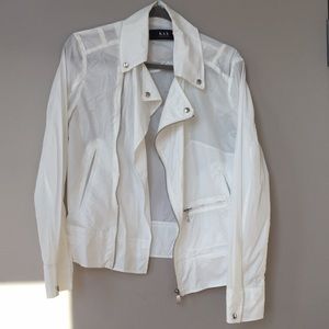 White windbreaker